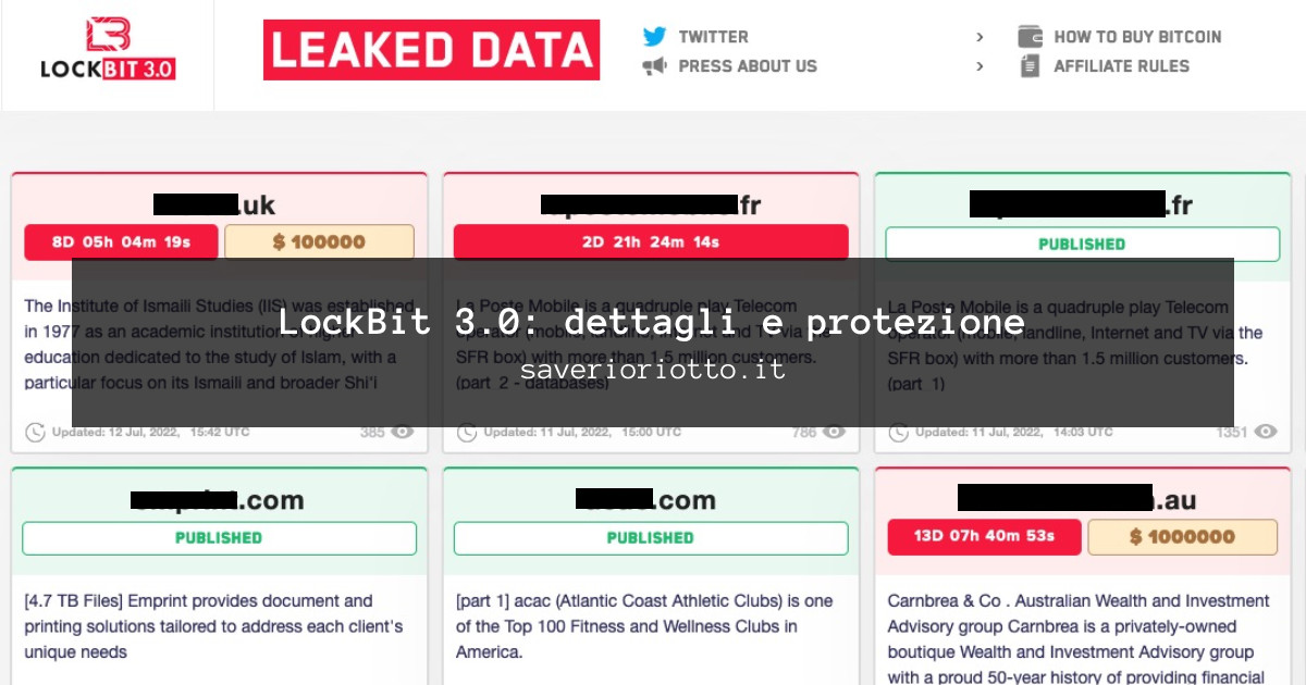 LockBit 3.0: dettagli e come proteggersi